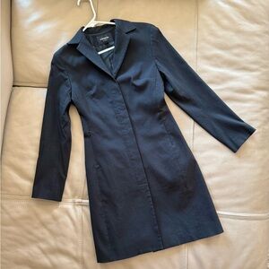 Classy Black Blazer Trench Jacket Size 1/2 Vintage Express